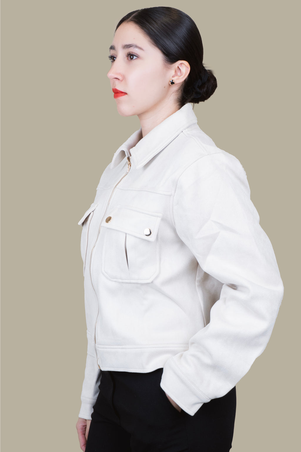 Chaqueta Suede Cream